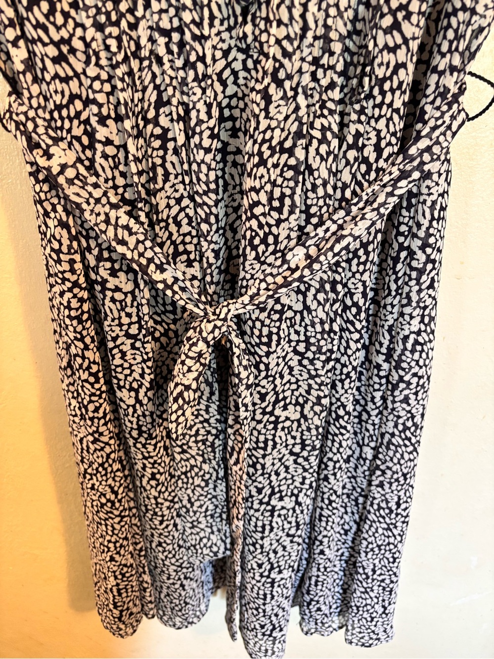 MSK Navy and White Printed Short-Sleeve Tie-Waist Midi Dress - Picture 7 of 9